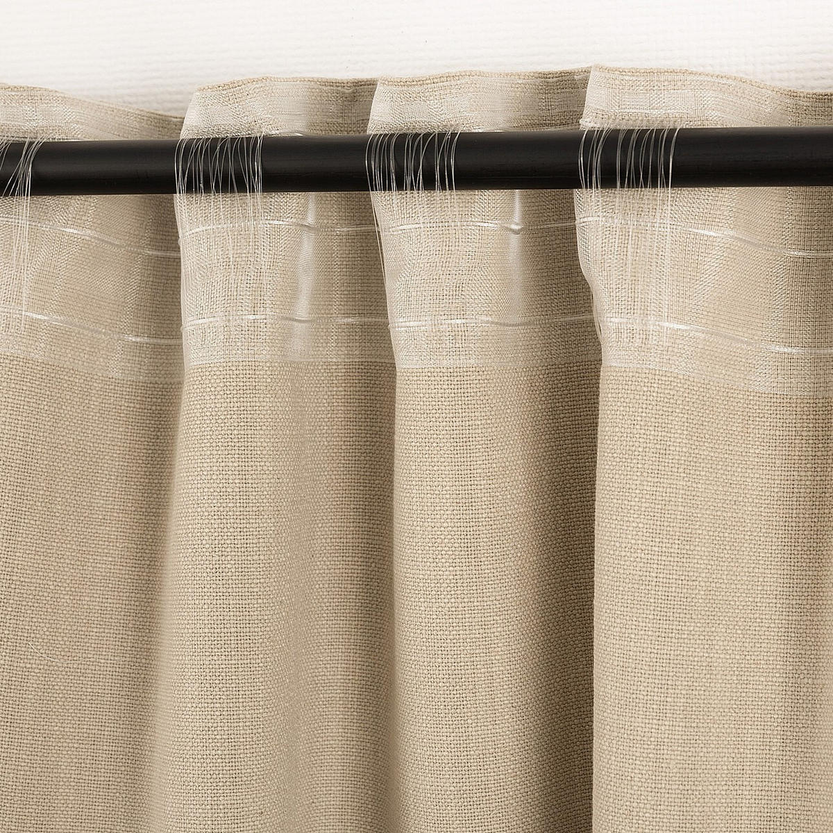 FERTIGVORHANG mit Schlaufenband sand 140 x 280 cm - Sandfarben, Textil (140/280cm) - Dekoria