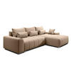 ECKSOFA L Form Rivolli Beige 260/179/98 cm – modernes Sofa fürs Wohnzimmer - Beige/Silberfarben, Textil/Metall (260/179cm) - AX Living