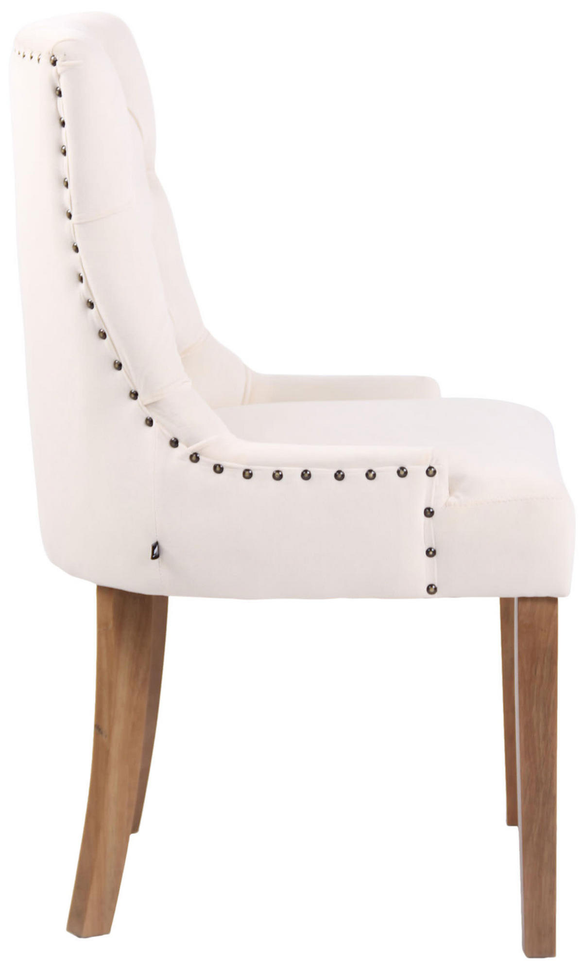 WOHNZIMMERSTUHL 4er Set Samt creme - Creme/Naturfarben, Holz/Textil (55/92/58cm) - CLP