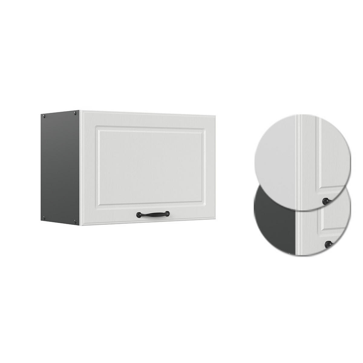 HÄNGESCHRANK R-Line Weiß Landhaus 60 cm Flach - Anthrazit/Weiß, Holzwerkstoff (60/40/31cm) - Vicco