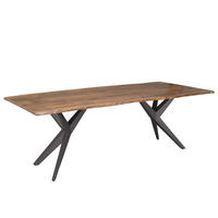 BAUMTISCH Akazie 140x90x76 natur lackiert Beine anthrazit matt FREEFORM 4 #13 - Braun, Holz (90/140/76cm) - Massivmoebel24