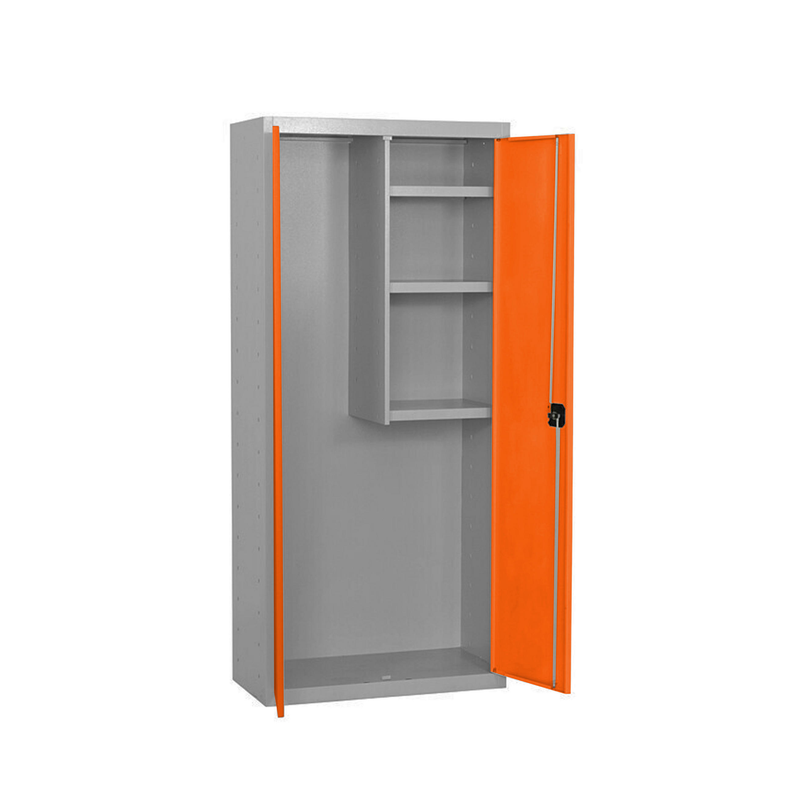 PUTZMITTELSCHRANK Amego HxBxT 180x80x40 cm 3x Fachboden Orange-Grau - Orange, Metall (80/180/40cm) - PROREGAL