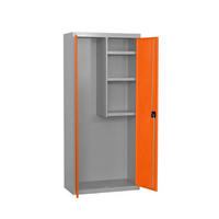 PUTZMITTELSCHRANK Amego HxBxT 180x80x40 cm 3x Fachboden Orange-Grau - Orange, Metall (80/180/40cm) - PROREGAL