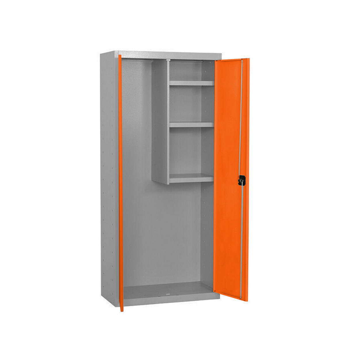 PUTZMITTELSCHRANK Amego HxBxT 180x80x40 cm 3x Fachboden Orange-Grau - Orange, Metall (80/180/40cm) - PROREGAL