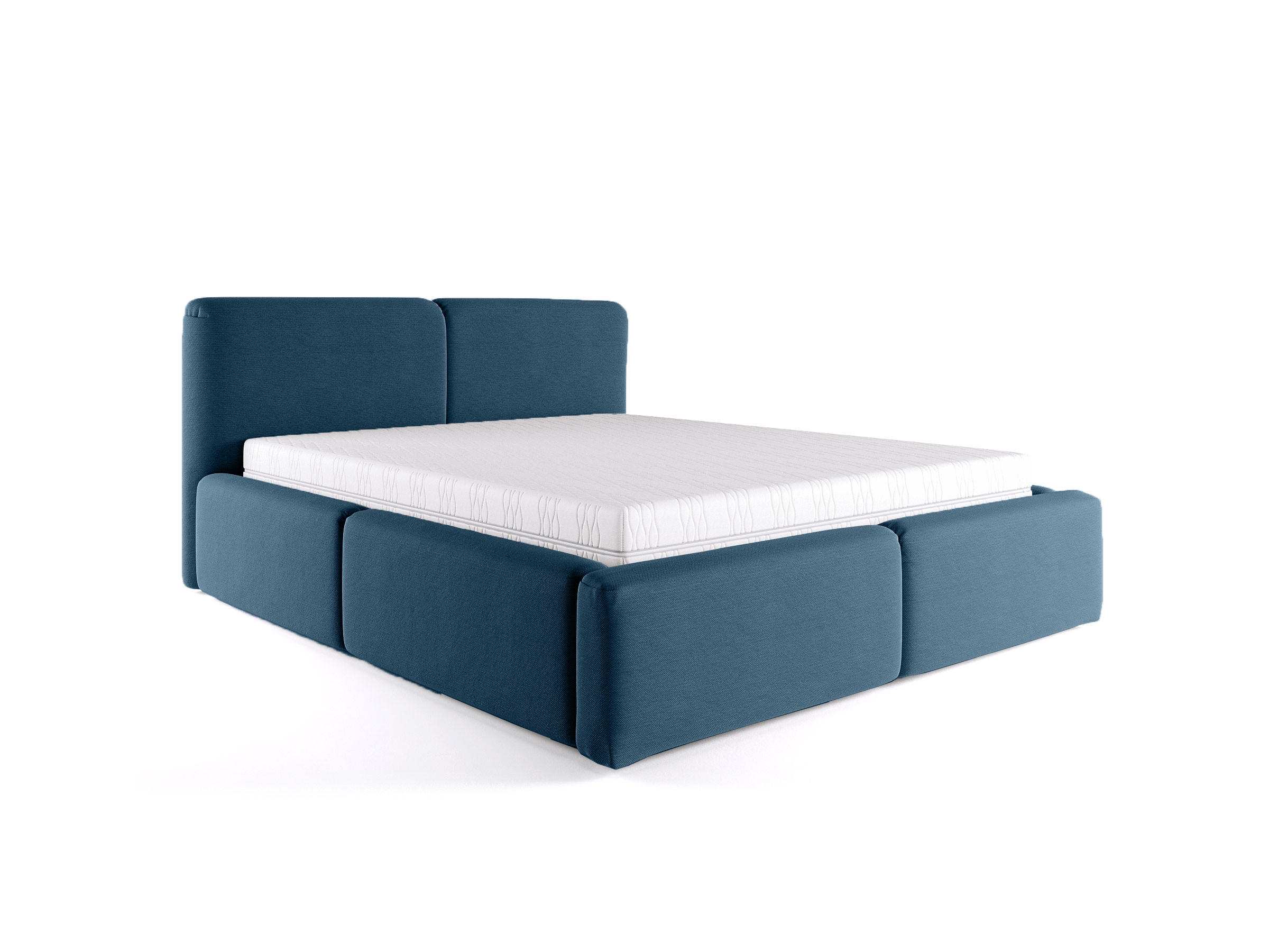 POLSTERBETT Rosmus Bettkasten 160x200 blau - Blau, Holz/Textil (160/200cm) - Fedve