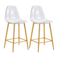 BARHOCKER Transparent 2er-Set mit Metallgestell Gold - Goldfarben, Metall (45/102/51.3cm) - Meubliv