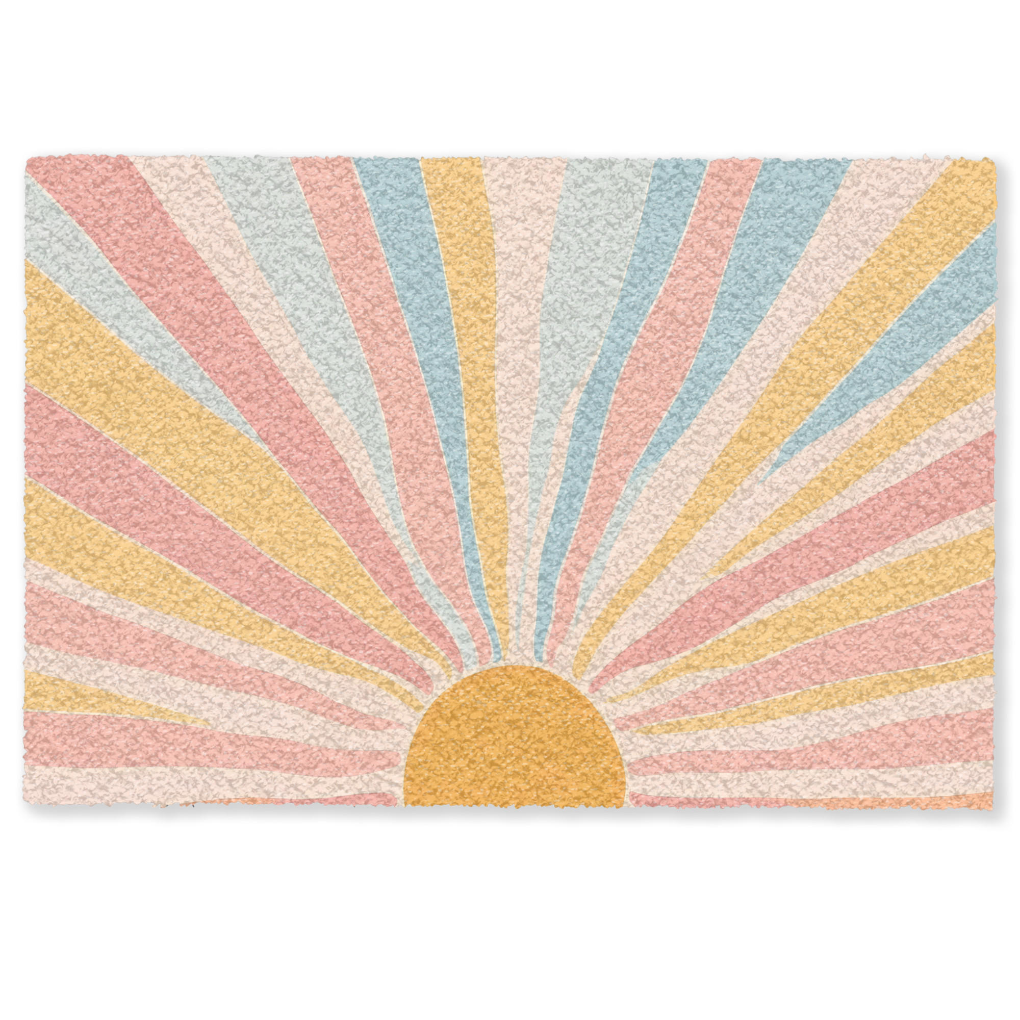 ROHOŽKA Ilustrácie - Slnko - Pastelové farby 90x60 cm - svetloružová, plast (90/0.4cm) - MuchoWow
