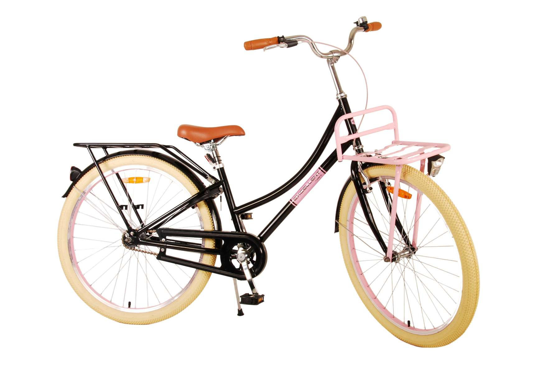 KINDERFAHRRAD Excellent - Mädchen - 26 Zoll - Rücktritt + Handbremse - Schwarz - Schwarz, Metall (77cm) - TPFSports