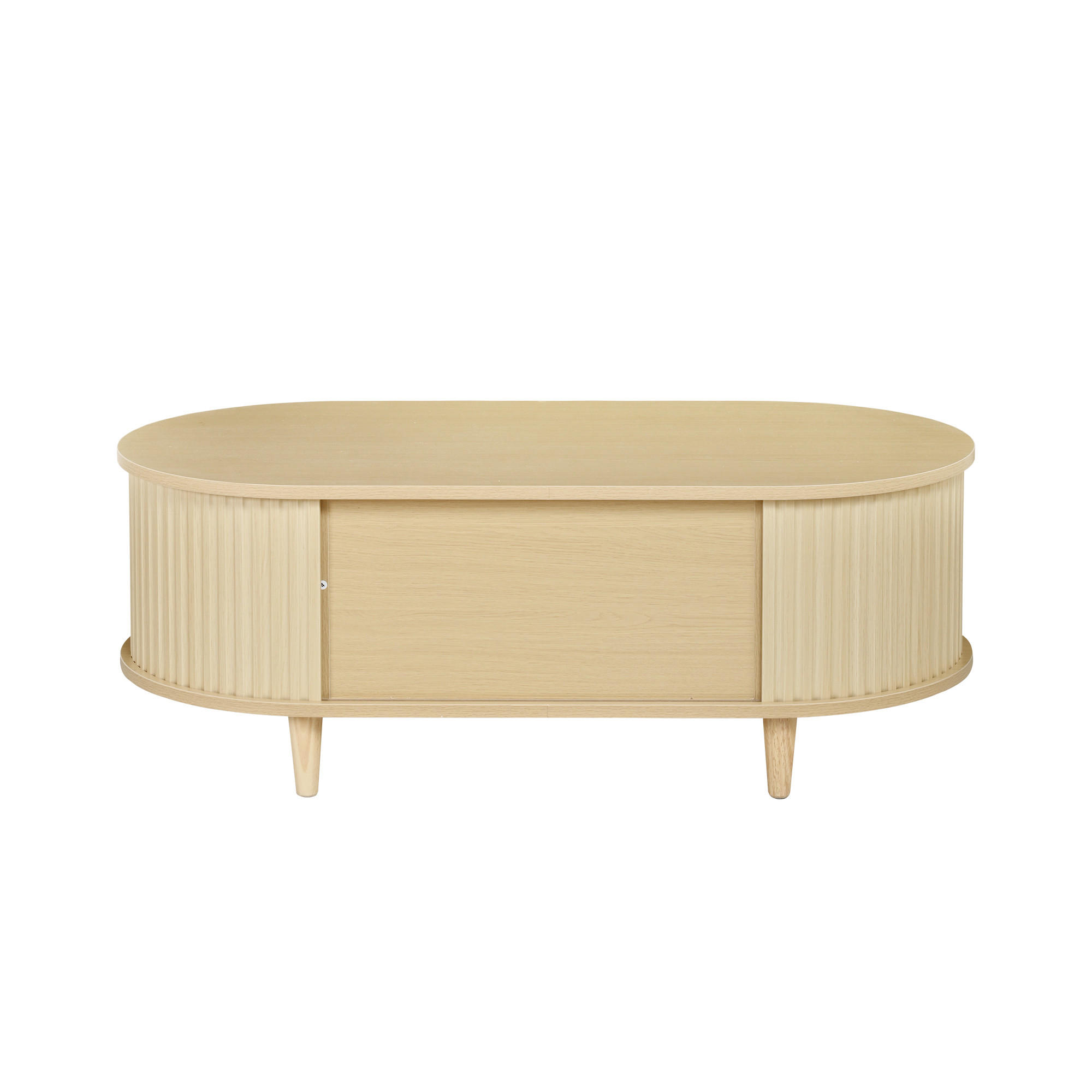 COUCHTISCH 100/50/36 cm holzfarben aus MDF mit Schublade und Rolltür - Eichefarben, Holzwerkstoff (100/50/36cm) - OKWISH