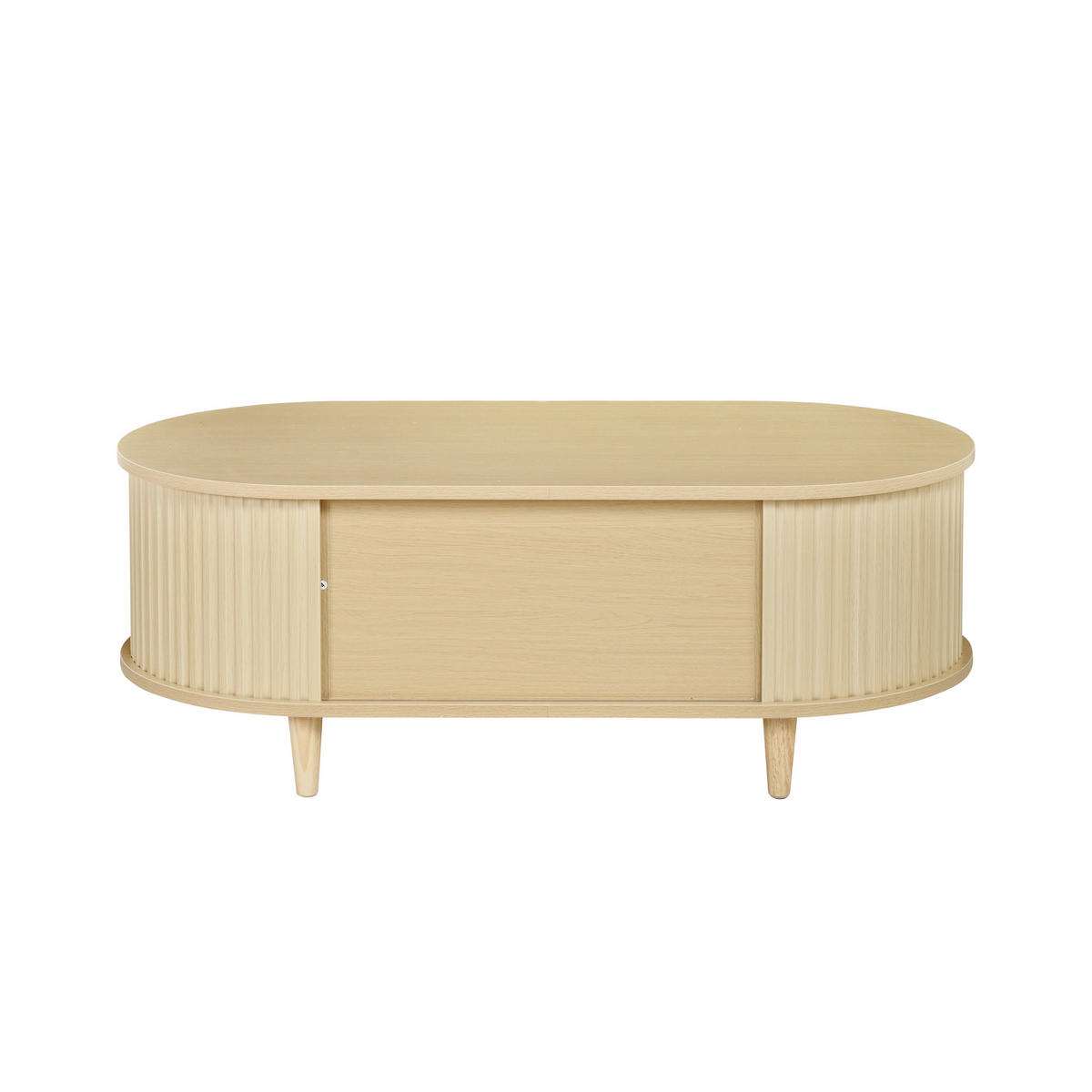 COUCHTISCH 100/50/36 cm holzfarben aus MDF mit Schublade und Rolltür - Eichefarben, Holzwerkstoff (100/50/36cm) - OKWISH