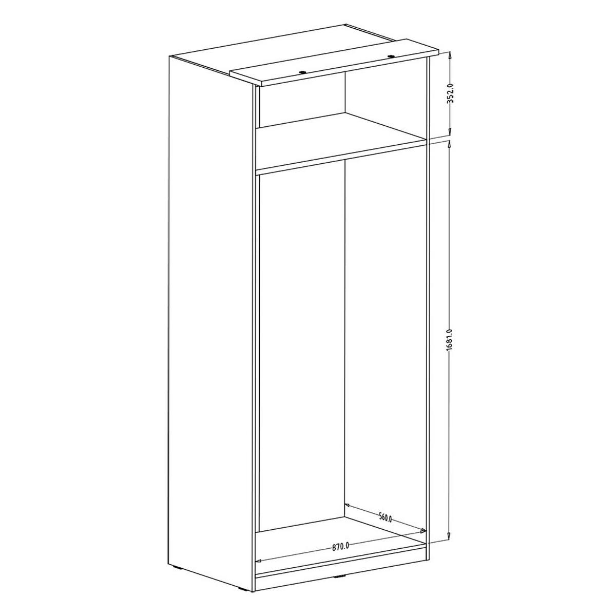KLEIDERSCHRANK Olmo-83 - Weiß, Holzwerkstoff (90/217/63cm) - Lomado