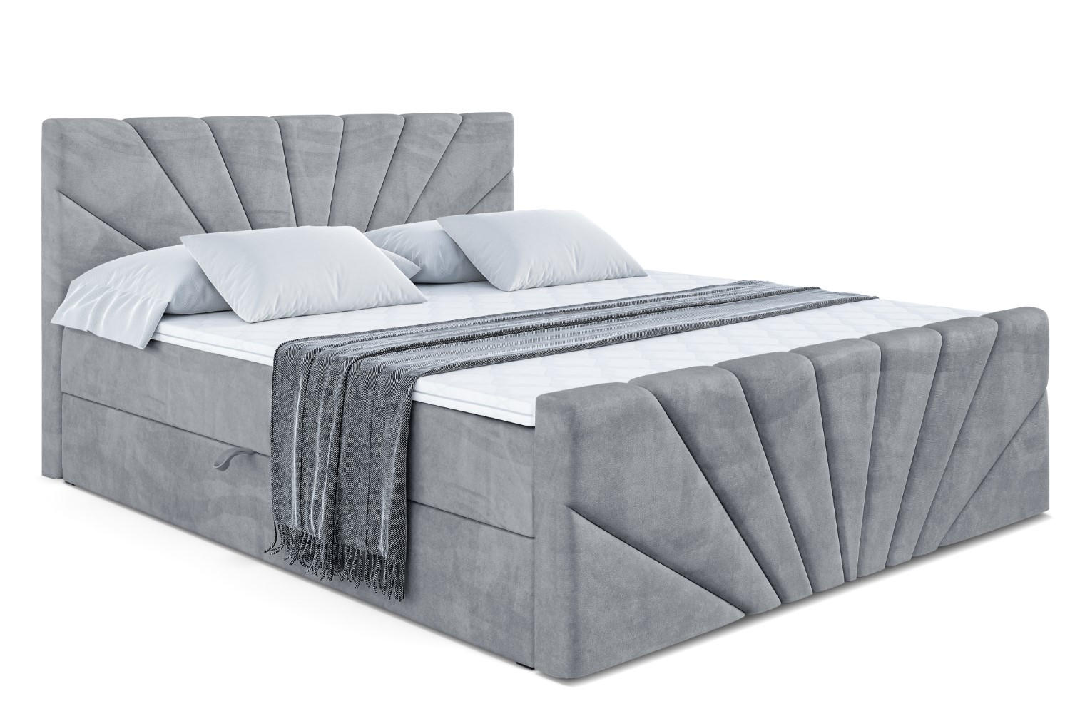 ALTDECOR AMERICKÁ postel MILTIO-Z – 140 × 200 cm – H4 – šedá