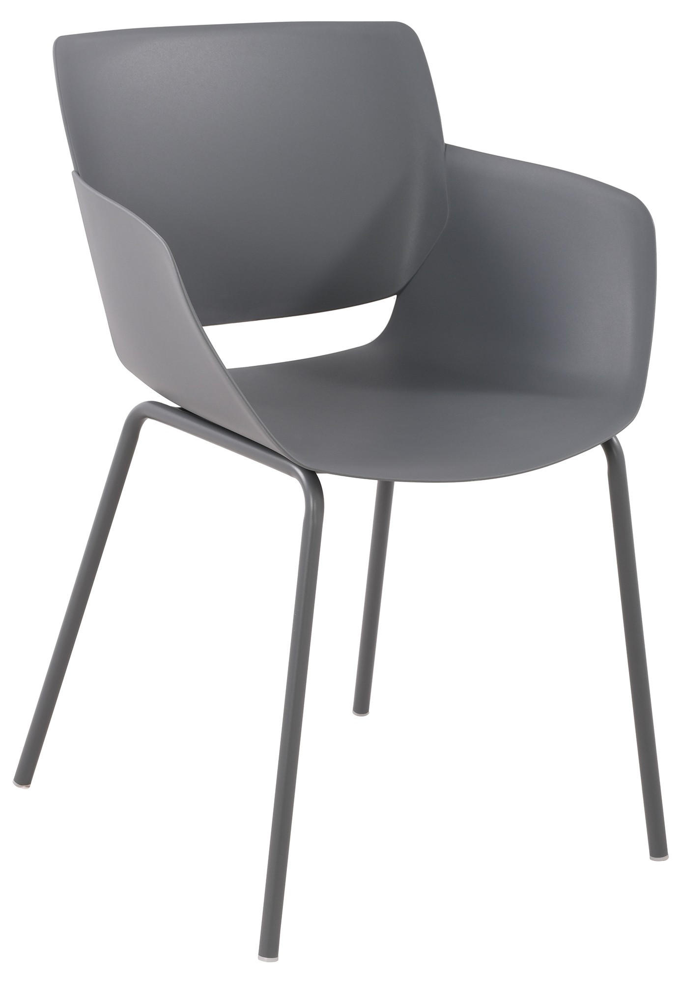 STUHL Kunststoff Dunkelgrau - Dunkelgrau, Kunststoff/Metall (58/80/54cm) - CLP