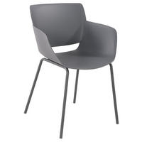 STUHL Kunststoff Dunkelgrau - Dunkelgrau, Kunststoff/Metall (58/80/54cm) - CLP
