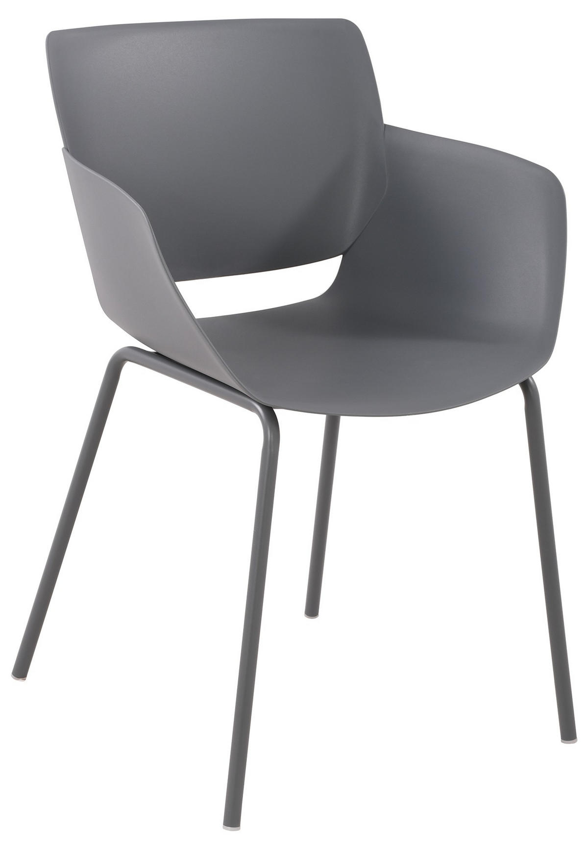 STUHL Kunststoff Dunkelgrau - Dunkelgrau, Kunststoff/Metall (58/80/54cm) - CLP