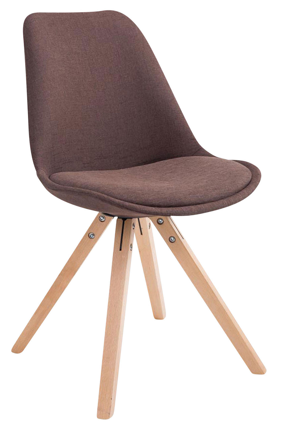 BESUCHERSTUHL Toulon, 4er Set Stoff, Gestell Holz Square Natura Braun - Braun/Naturfarben, Holz/Buchenholz (48/83/56cm) - TPFLiving