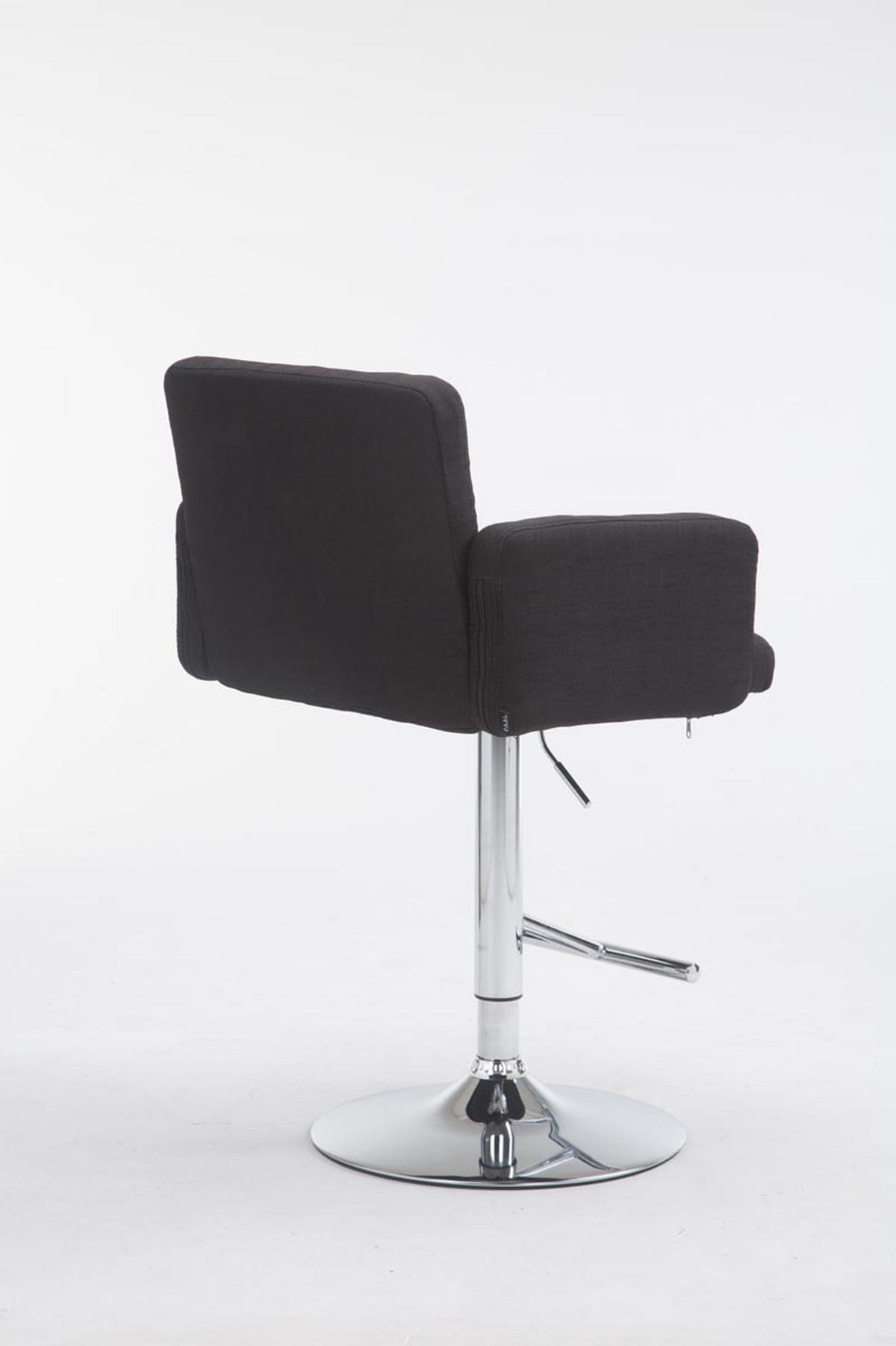 BARHOCKER Lausanne, Gestell Metall in Chromoptik, Stoff schwarz, - Chromfarben/Schwarz, Textil/Metall (60/100/56cm) - TPFLiving