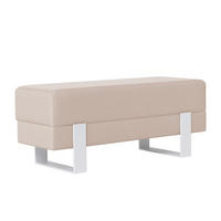 POLSTERBANK RIVA 100 cm Weiß / Beige ,Metallgestell - Beige, Metall (100/47/35cm) - Idohome