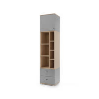 STANDREGAL Nova in Grau und Eiche ca. 45 × 195 × 40 cm - Grau, Holzwerkstoff (45/195/40cm)