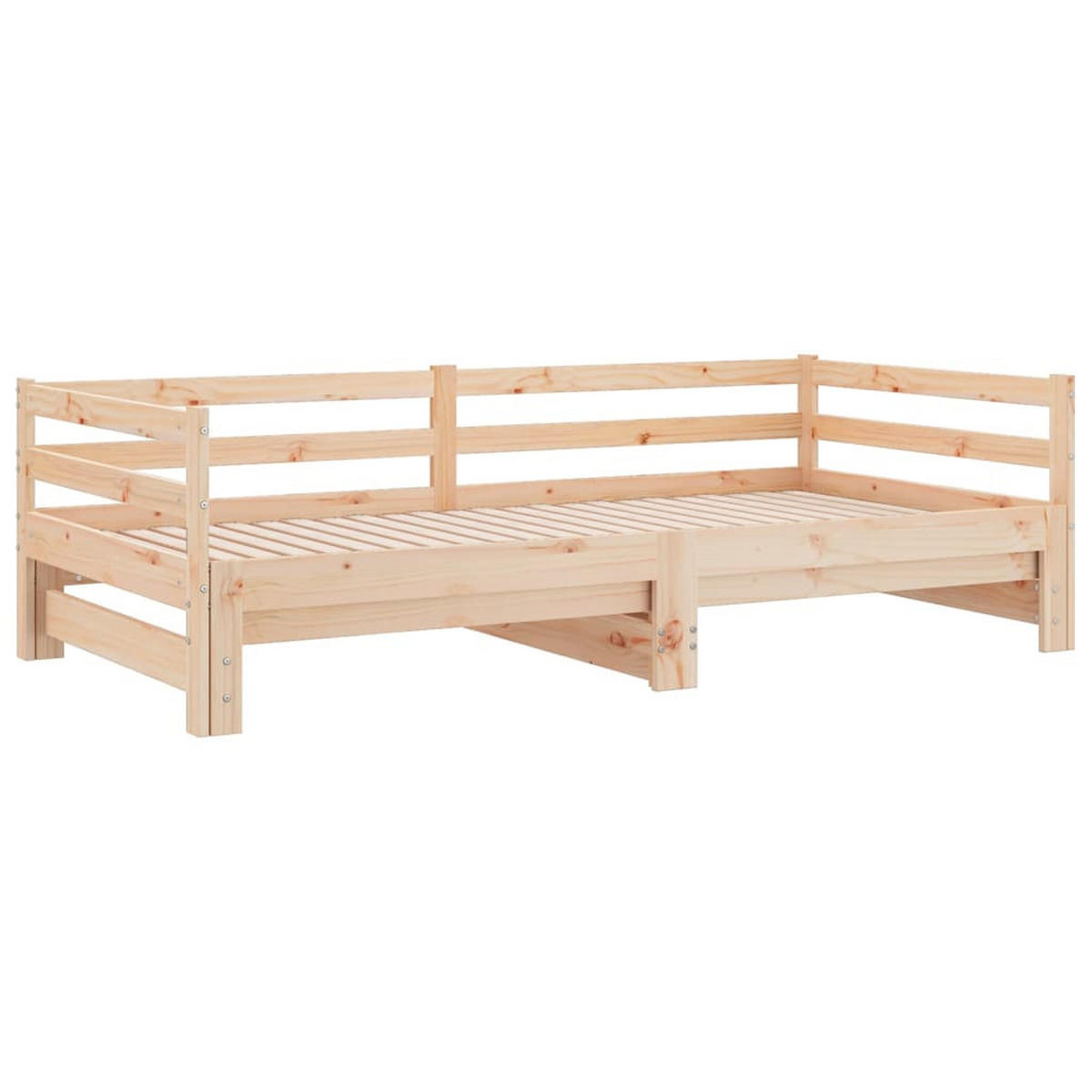 AUSZIEHBARES Tagesbett Ohne Matratze 80/200 Cm - Braun, Naturmaterialen (80/200cm) - vidaXL
