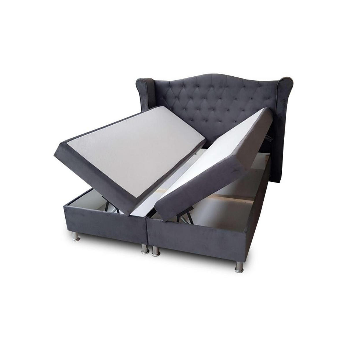 BOXBETT Saturn Bonellfederkern inkl. 7-Zonen Topper T-30 - BOXBETT mit Bettkasten, mit Lieferung - Grün, Holz/Holzwerkstoff (160/200cm) - Best For Home