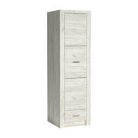 KLEIDERSCHRANK Indianapolis I-2 1-türig 56 x 192 x 58 cm Kraft Weiß - Weiß, Holzwerkstoff/Metall (56/192/58cm) - Koseto