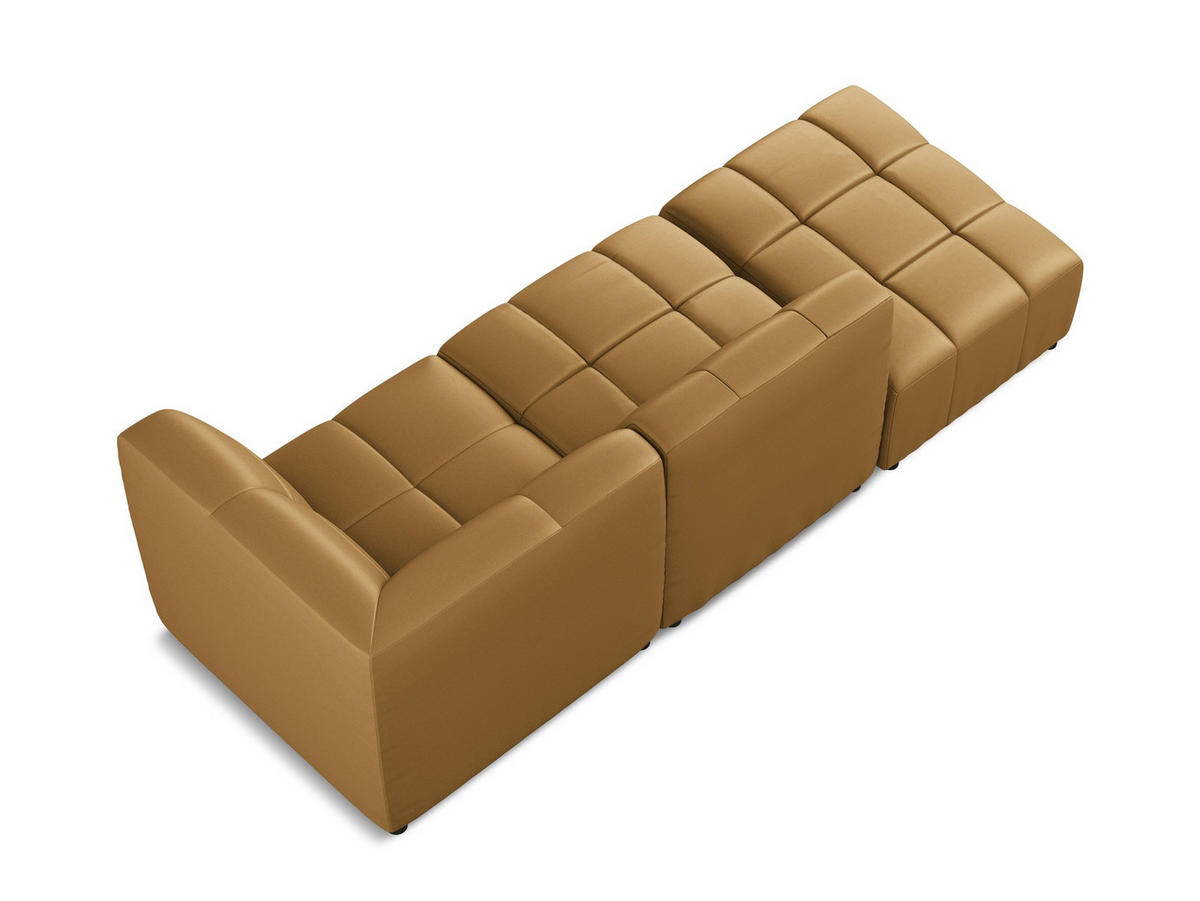 ECKSOFA Links Kunstleder Braun - Cognac/Schwarz, Holzwerkstoff/Kunststoff (240/90cm) - Makamii