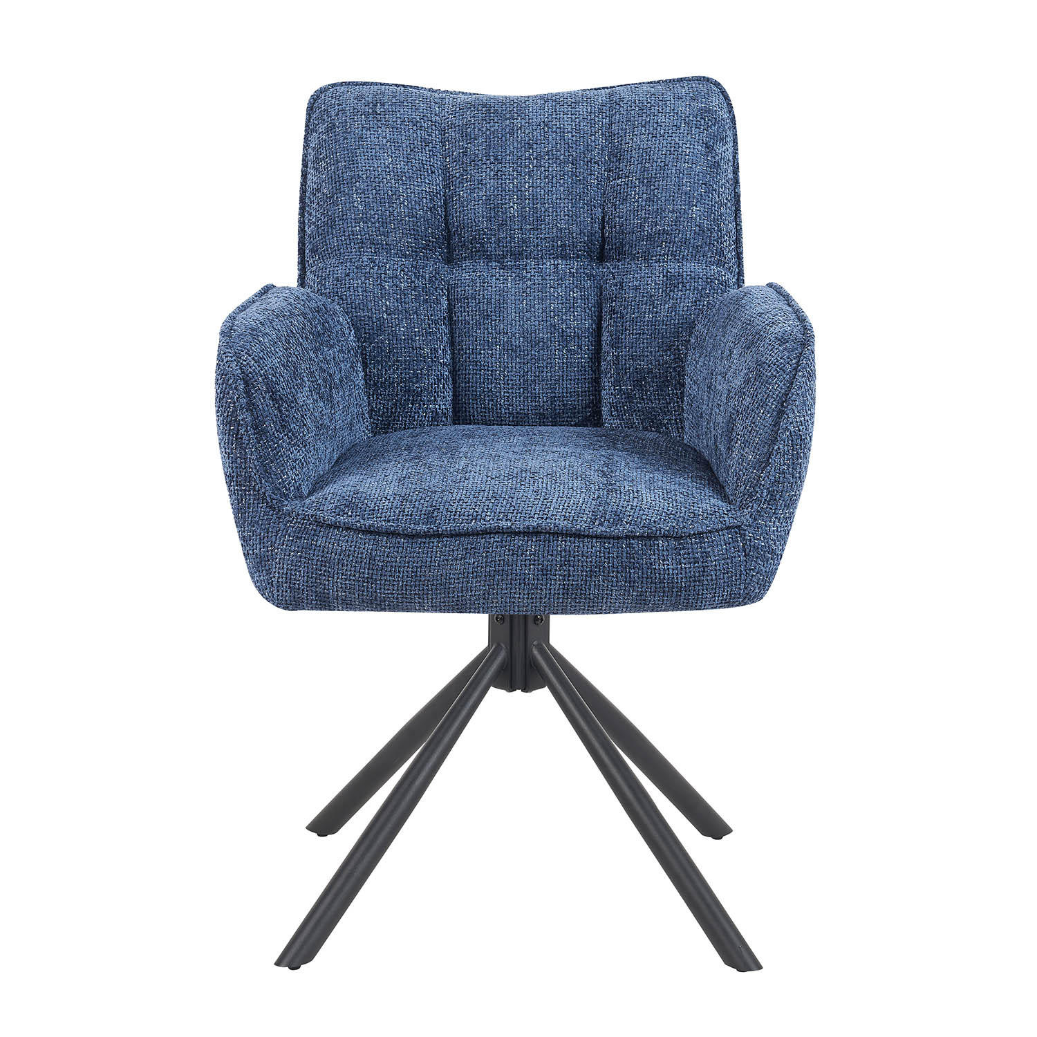 DREHSTUHL Mika-Daan 2er-Set - Blau/Schwarz, Textil/Metall (59/84/66cm) - DUBI Möbel