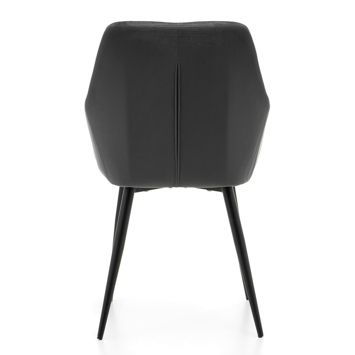 STUHL IVO gepolstert - grau - Samt Velours - Schwarz/Grau, Textil/Metall (55/88/54cm) - NEW HOME