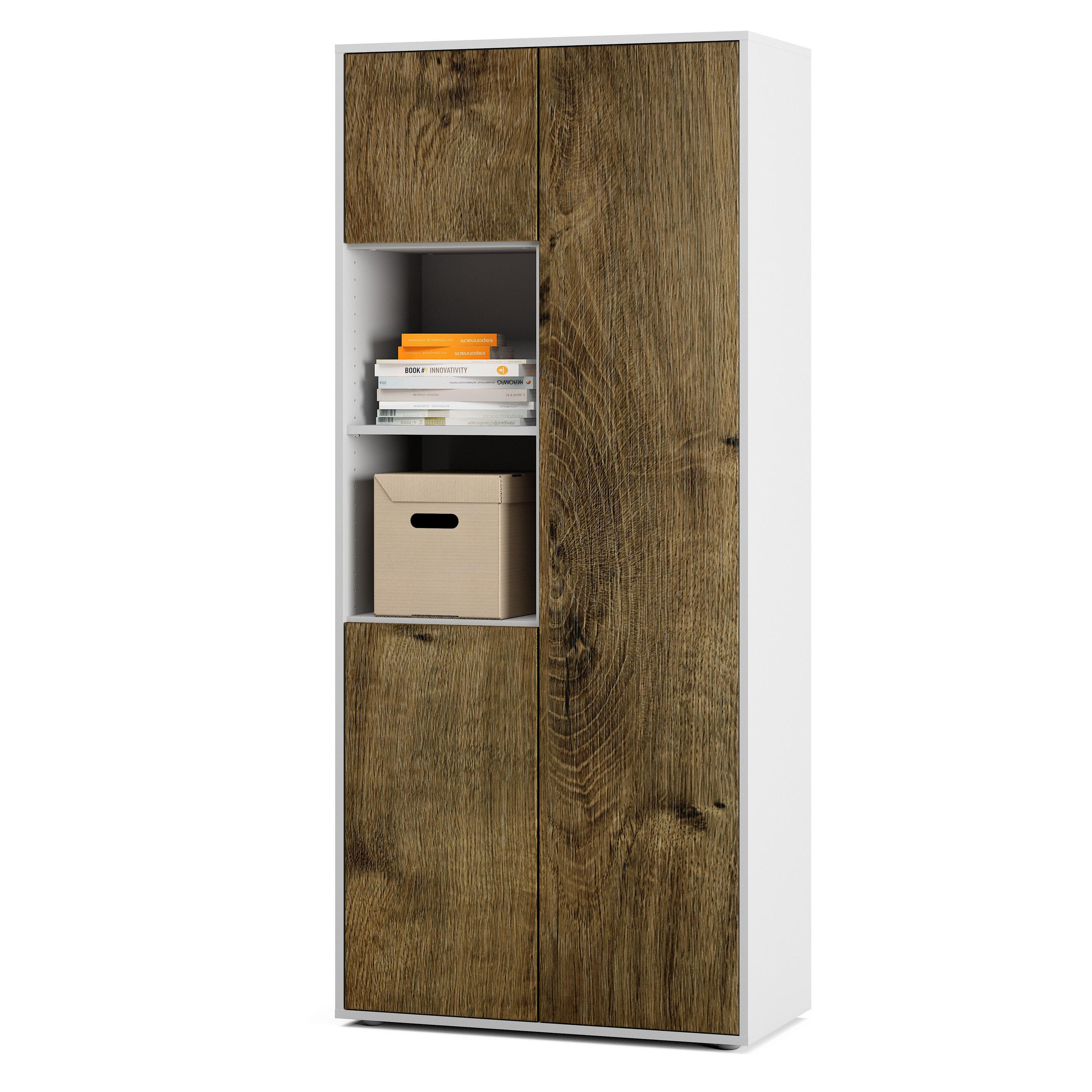 Simplyfurn Aktenschrank Alteiche 80x180x40 cm