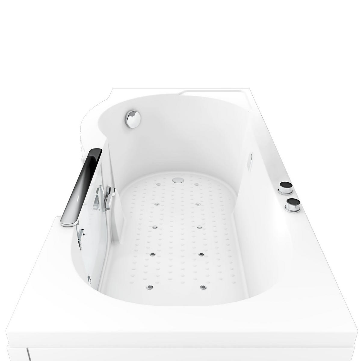 SENIORENWANNE mit Tür S12-AIR-R 85x170 - Weiß, Glas/Kunststoff (170/60/85cm) - AcquaVapore by Sandra Jentho