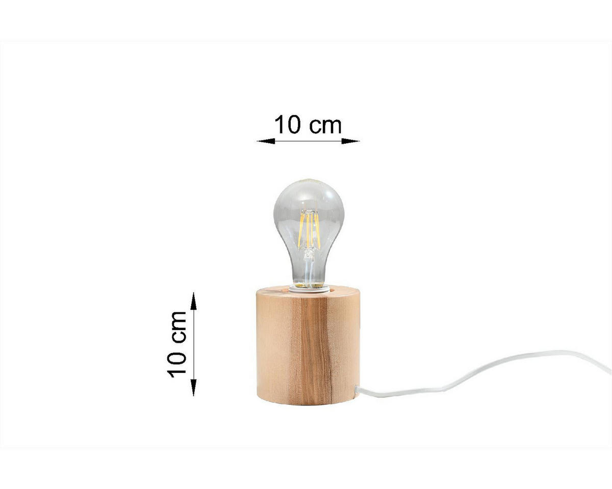 TISCHLEUCHTE SALGADO Holz Braun - Braun, Holz (10/10/10cm) - Sollux Lighting