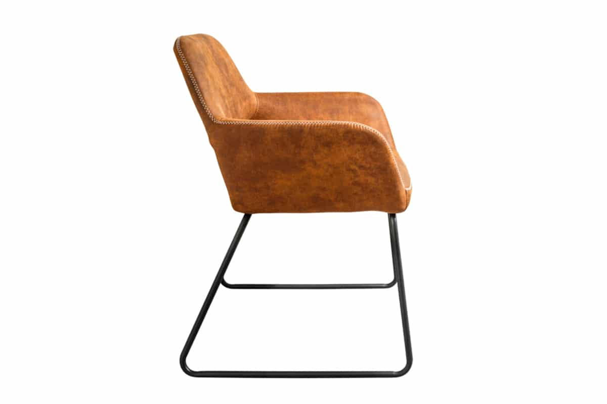 STUHL MUSTANG Microfaser Braun 80 cm - Schwarz/Braun, Textil/Metall (57/77/61cm) - riess-ambiente