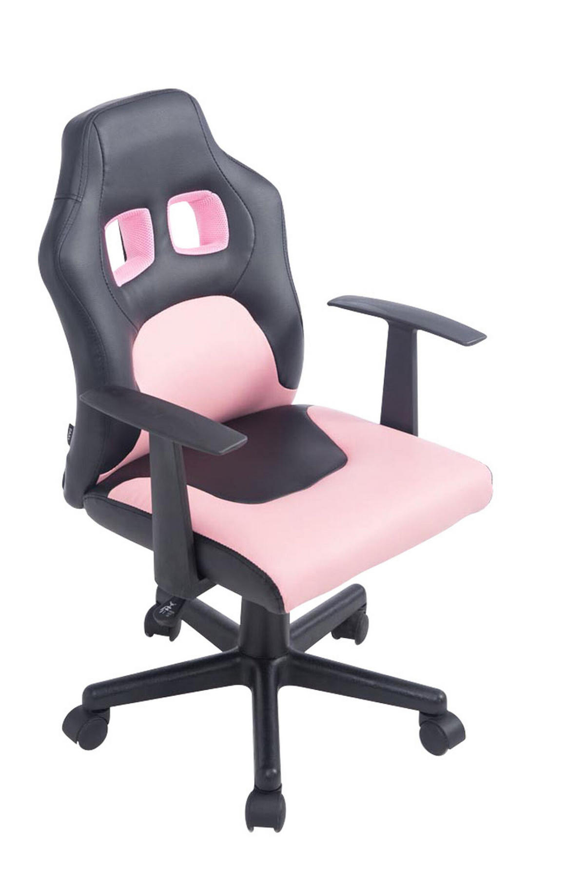 BÜROSTUHL Funny, Kunstleder Schwarz/Pink - Rosa, Kunststoff/Textil (56/93/59cm) - TPFLiving