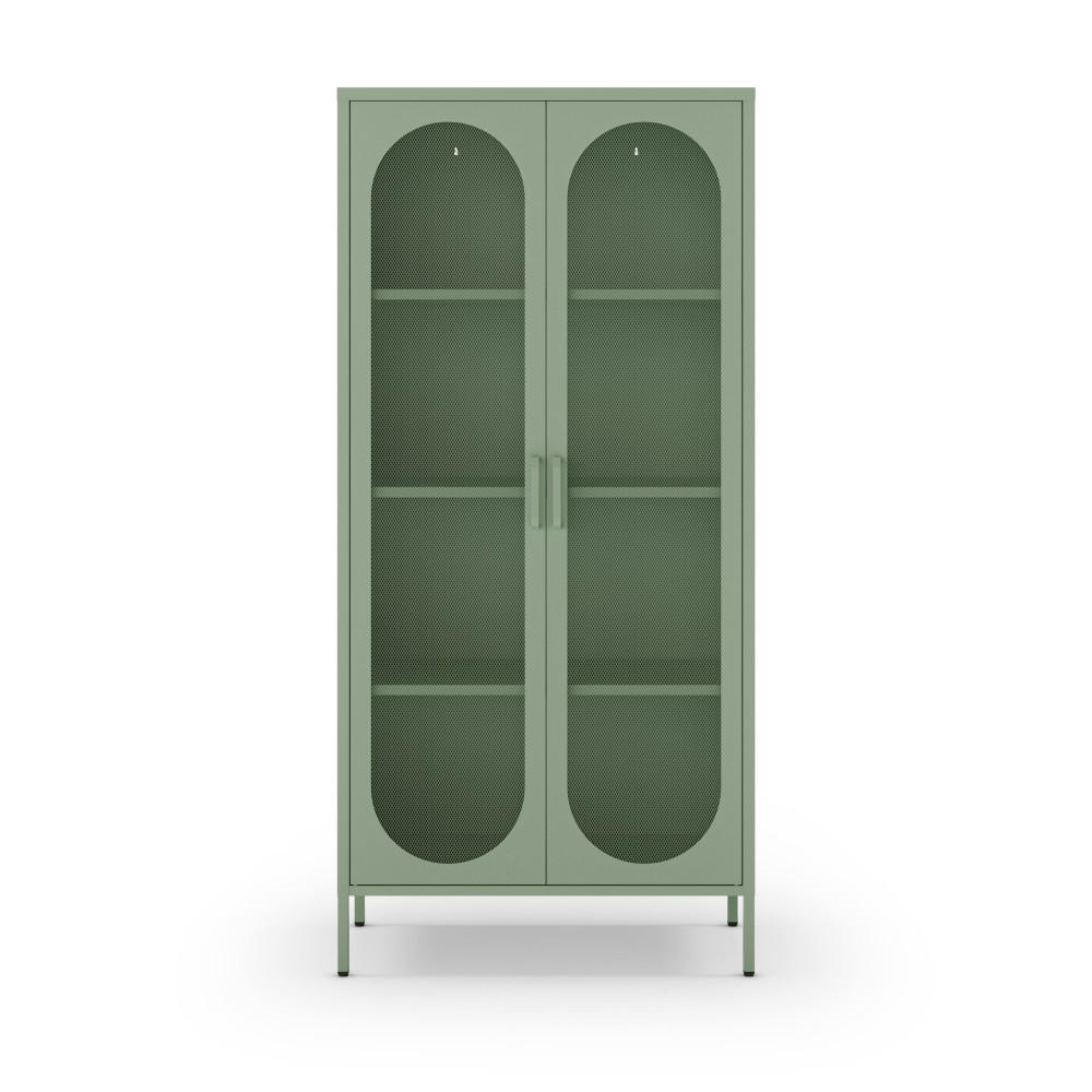 METALLVITRINE mit 2 Türen, Höhe 170 cm - Zio - Minzgrün - Mintgrün, Metall (80/170/40cm) - Drawer