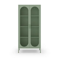 METALLVITRINE mit 2 Türen, Höhe 170 cm - Zio - Minzgrün - Mintgrün, Metall (80/170/40cm) - Drawer