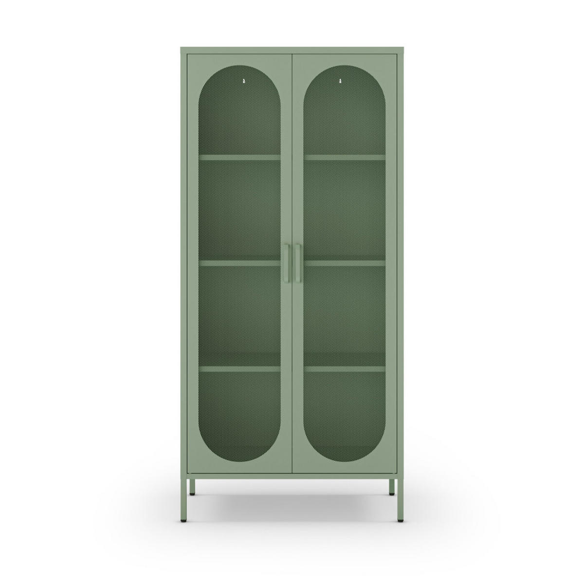 METALLVITRINE mit 2 Türen, Höhe 170 cm - Zio - Minzgrün - Mintgrün, Metall (80/170/40cm) - Drawer