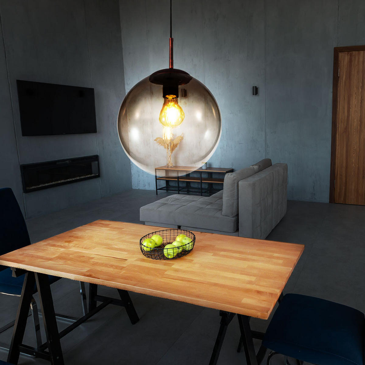 HÄNGELEUCHTE VARUS Glas Orange - Orange, Glas (25/25/120cm) - Globo Lighting