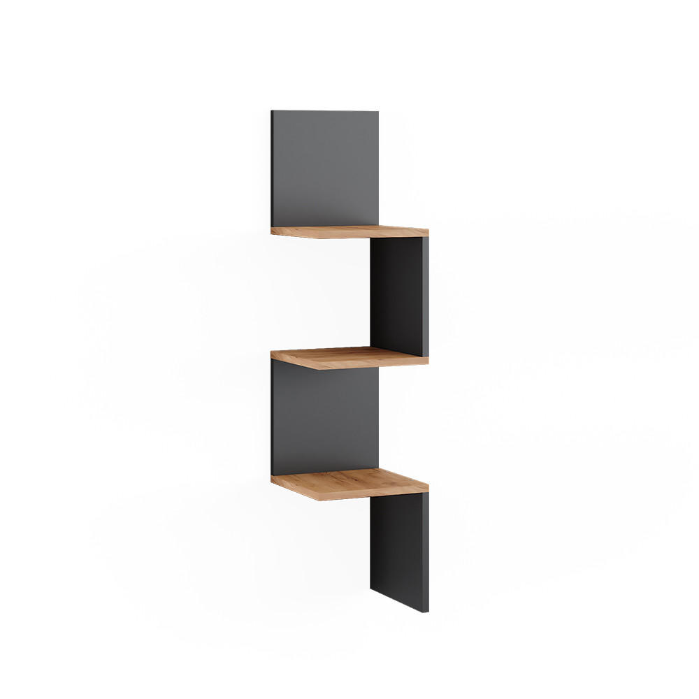 ECKREGAL Paolo Anthrazit 28 x 116.4 cm - Honigeiche/Anthrazit, Holzwerkstoff (28/116.4/28cm) - Vicco