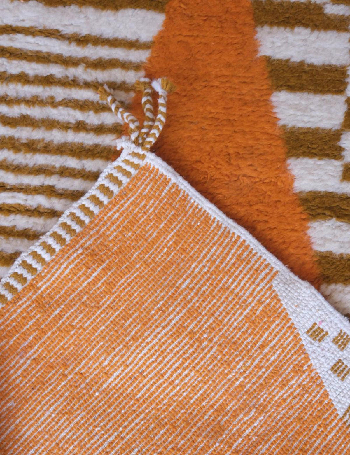 BERBERTEPPICH Wolle Ethno-Stil 97x 351 cm - Orange, Naturmaterialien (97/351cm) - AFK Living