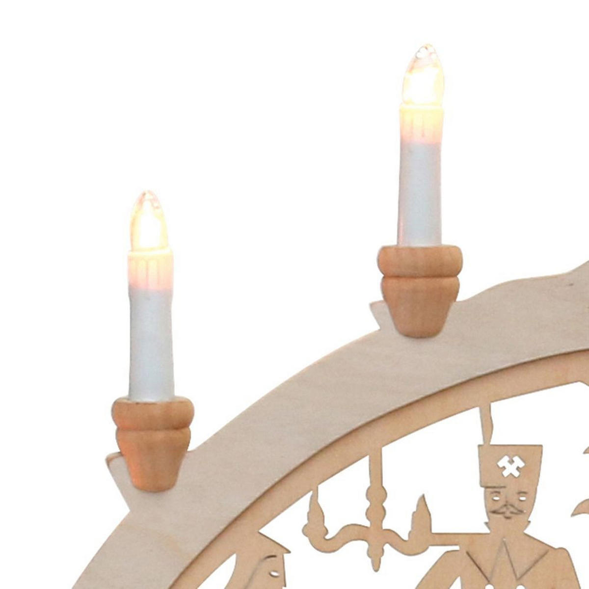 SCHWIBBOGEN Bergleute 10-flammig - Multicolor, Holz (0.1/1/0.1cm) - Dekoteam24