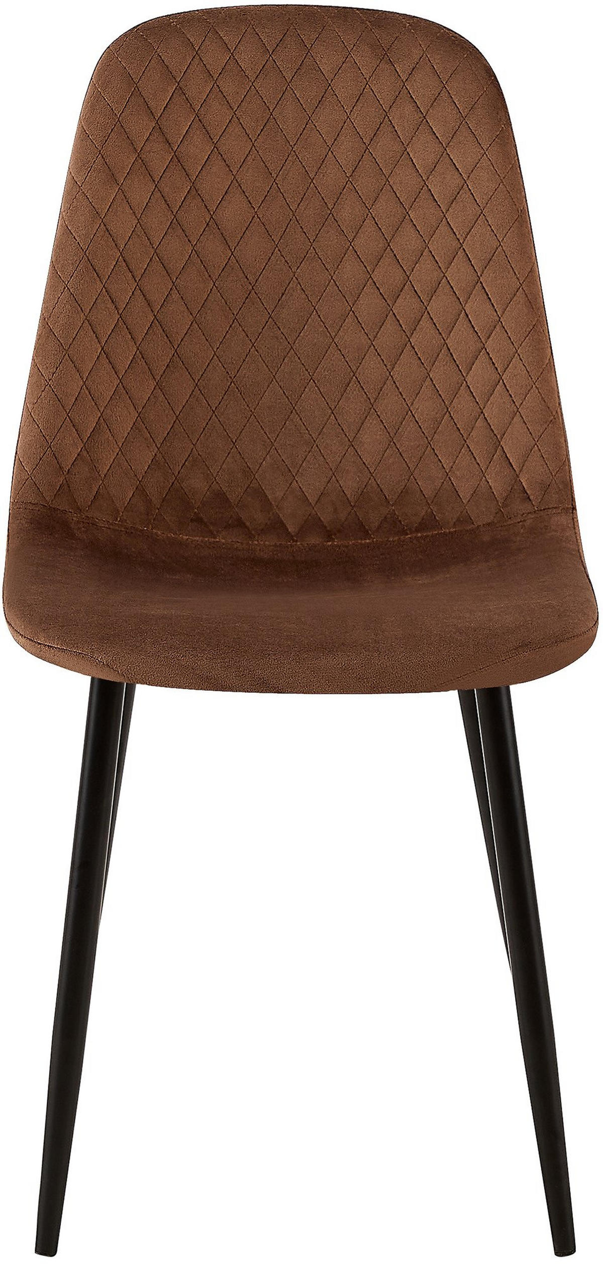 STUHL Samt Braun - Schwarz/Braun, Textil/Metall (44/88/54cm) - CLP