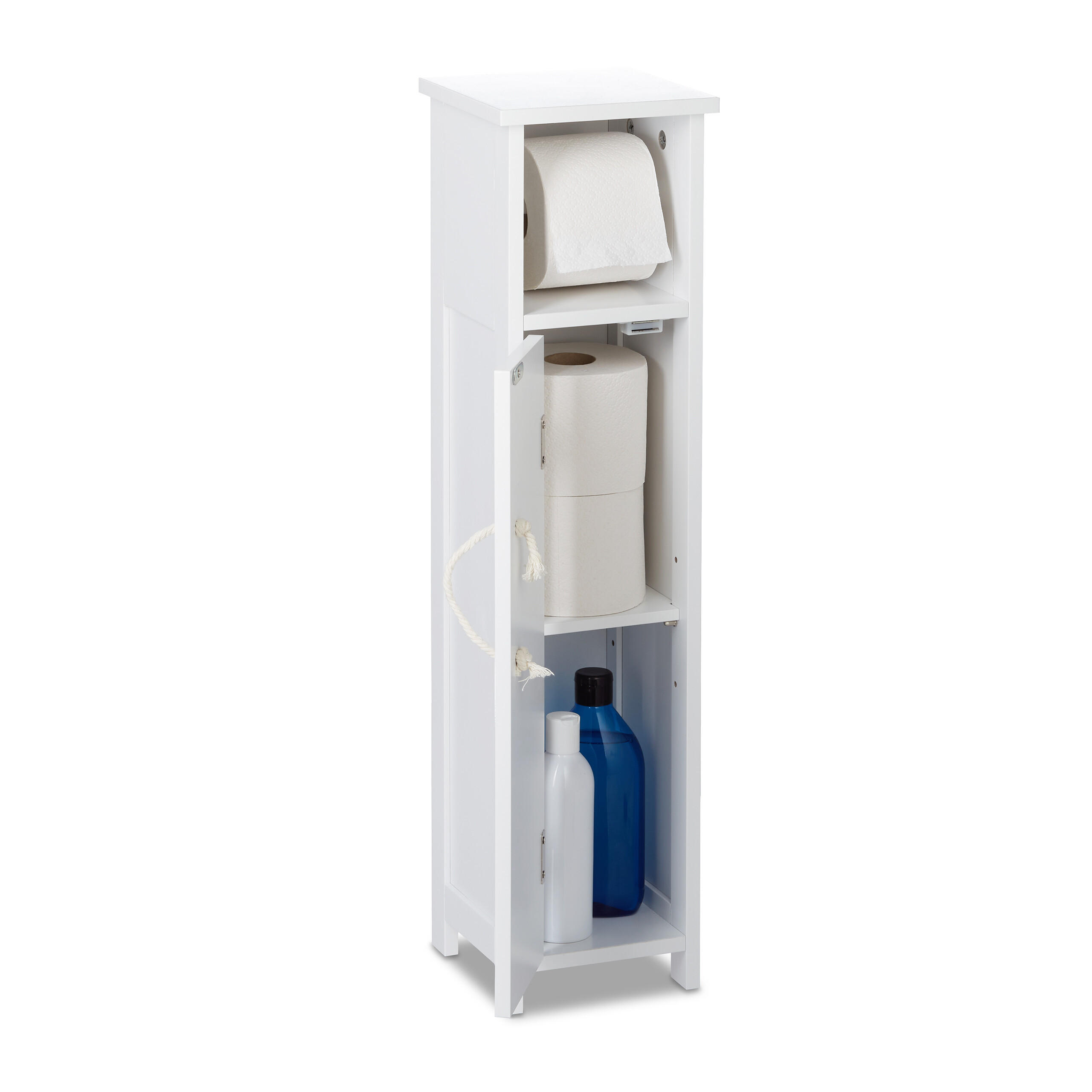 TOA-SKÅP Vit natur med toalettpappershållare MDF 71/18/20 cm