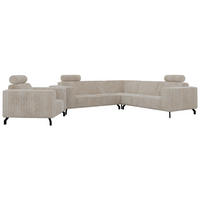 SEDACIA ZOSTAVA L+1 VESANO - Béžová Manšester - čierna/krémová, kov/textil (260/90/260cm) - MKS