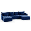 WOHNLANDSCHAFT Leno U - Blau, Holz/Textil (365/80/180cm) - Sofnet