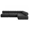 ECKSOFA modulares Sofa Samaro-L2 - 285x190x70 cm Schwarz Velours - Schwarz, Holzwerkstoff/Textil (285/190cm) - ALTDECOR