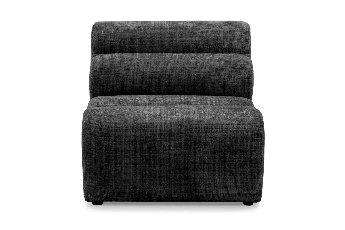 5-SITZER modulares Ecksofa VEER SET 2 Links, 379 x 175 cm, Chenille Webstoff Anthrazit - Anthrazit/Schwarz, Holz/Kunststoff (379/175cm) - Muffo