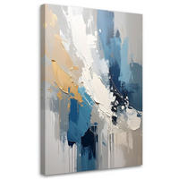 BILD auf Leinwand, Moderne Blau Abstrakt - Blau, Textil (30/45cm) - Feeby