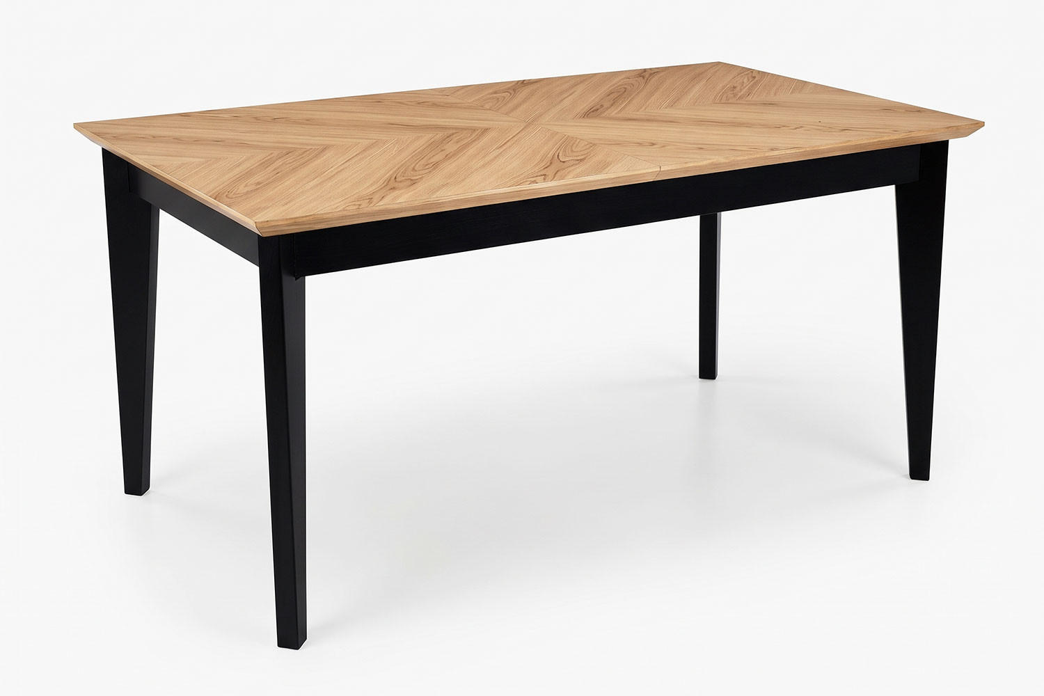 ESSTISCH Edmondo Eiche Natur / schwarz 160-240 / 90 / 75cm - Eichefarben/Schwarz, Holz (90/240/75cm) - Feldmann-Wohnen