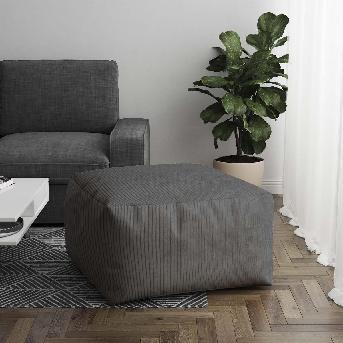 SITZSACK COMFORT Frost Gray - Grau, Textil (70/40/70cm) - Dreamroots